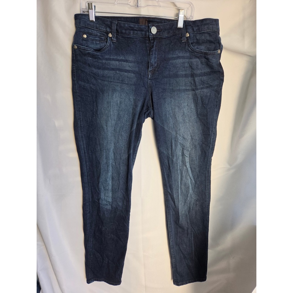KUT from the Kloth Mia Jeans Womens Blue Dark Wash Slim Mid Rise Skinny